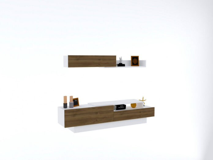 Ansamblu Comoda TV Elda Alb-Walnut