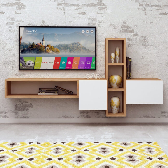 Ansamblu Comoda TV Kumkuat Oak-Alb Ansamblu Comoda TV Kumkuat Oak-Alb