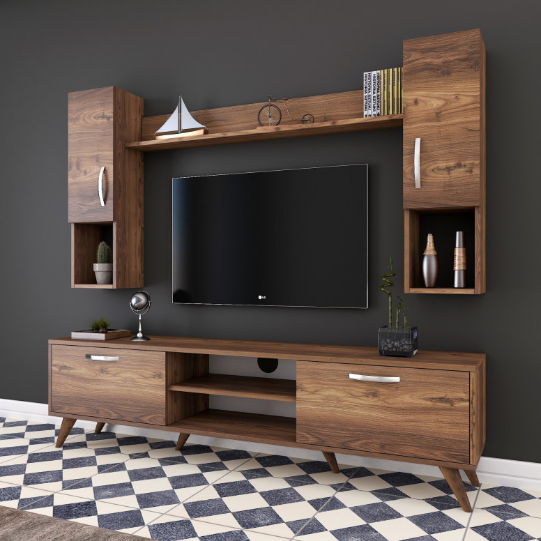 Ansamblu Comoda TV M27 Walnut Ansamblu Comoda TV M27 Walnut