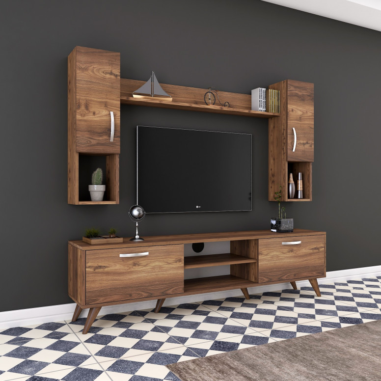 Ansamblu Comoda TV M27 Walnut Ansamblu Comoda TV M27 Walnut