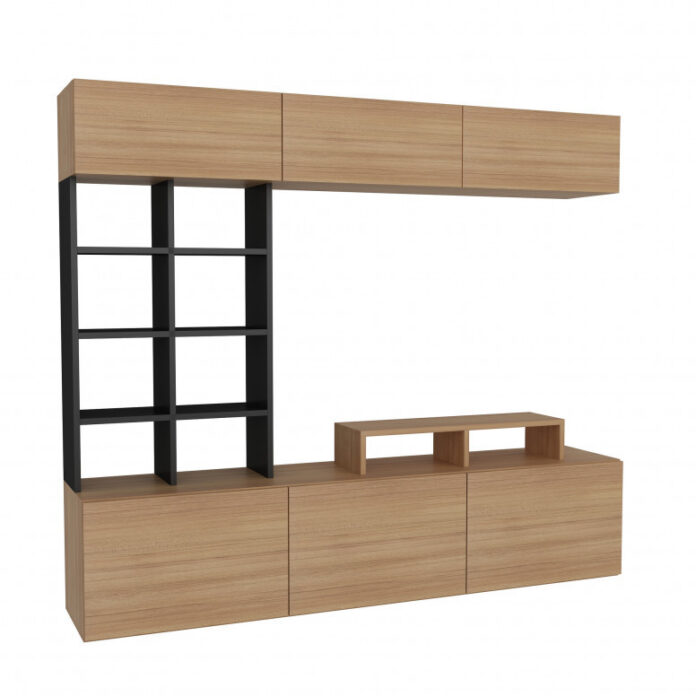 Ansamblu Comoda TV Sasa Teak-Negru