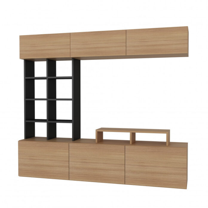 Ansamblu Comoda TV Sasa Teak-Negru