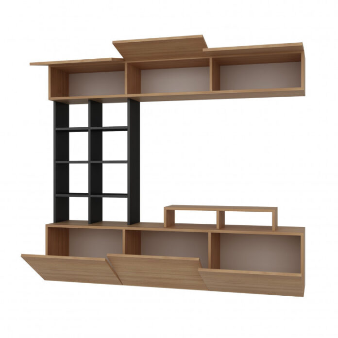 Ansamblu Comoda TV Sasa Teak-Negru Ansamblu Comoda TV Sasa Teak-Negru