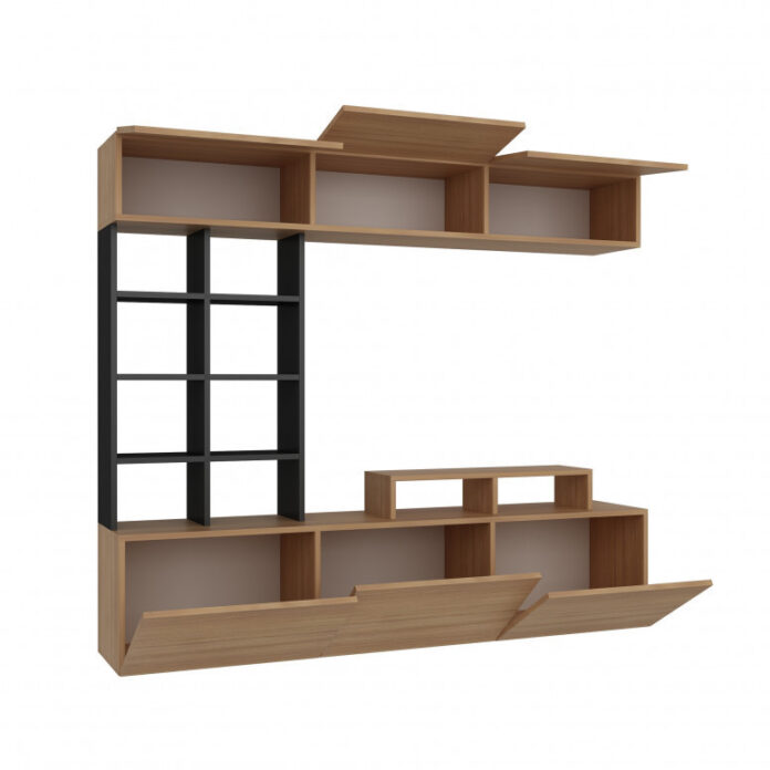 Ansamblu Comoda TV Sasa Teak-Negru Ansamblu Comoda TV Sasa Teak-Negru