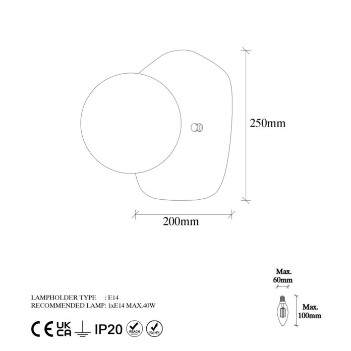 Aplica Well Auriu 20x25x25 cm Aplica Well Auriu 20x25x25 cm