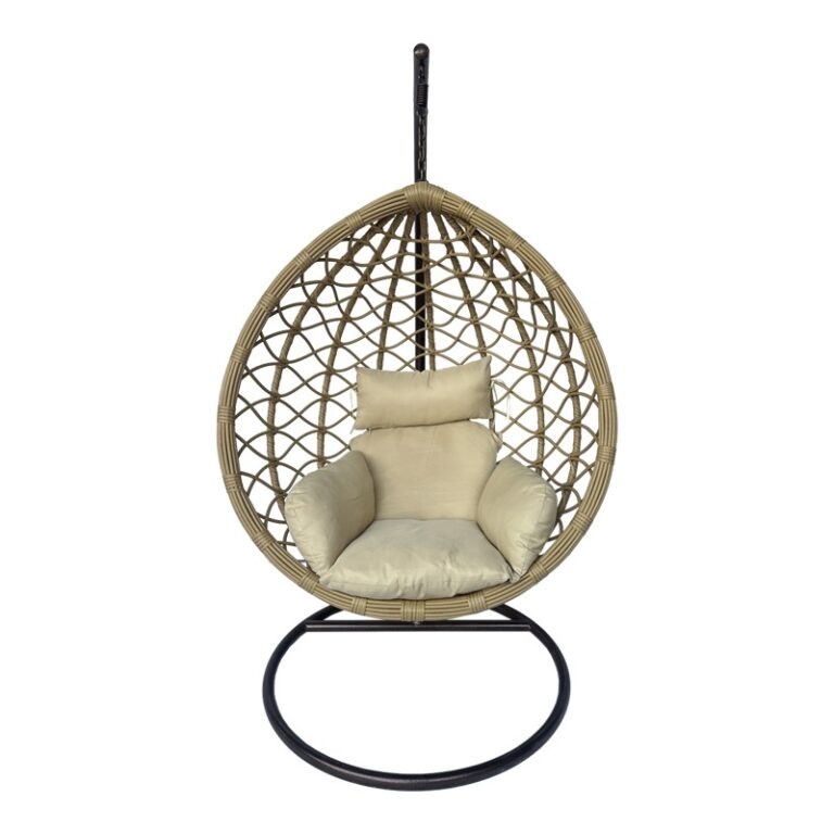 Balansoar de Gradina Model Lyere, Bej/Maro, 120x108x195 cm