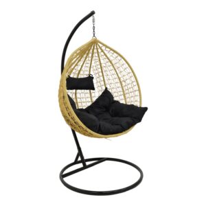 Balansoar de Gradina Model Zafer, Natural/Negru, 106x103x200 cm Balansoar de Gradina Model Zafer, Natural/Negru, 106x103x200 cm