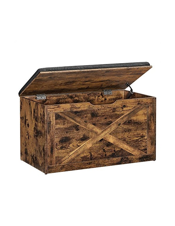 Banca de depozitare, Vasagle, ULHS056X01, Maro Rustic, 29.9 x 15 x 18 cm Banca de depozitare, Vasagle, ULHS056X01, Maro Rustic, 29.9 x 15 x 18 cm