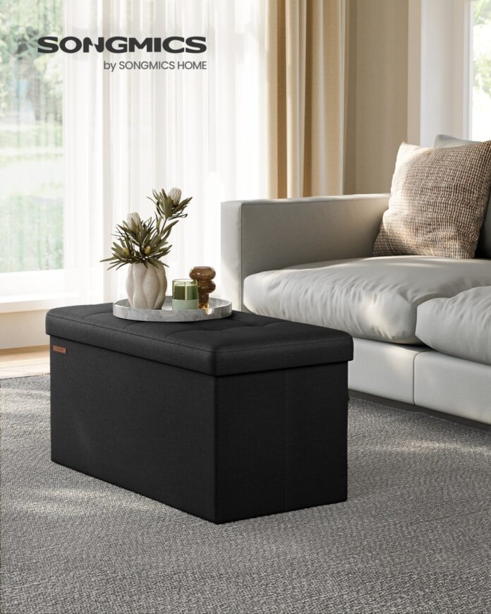 Bancuta Hol cu Spatiu de Depozitare, Ottoman, Negru, 38 x 76 x 38 cm Bancuta Hol cu Spatiu de Depozitare, Ottoman, Negru, 38 x 76 x 38 cm