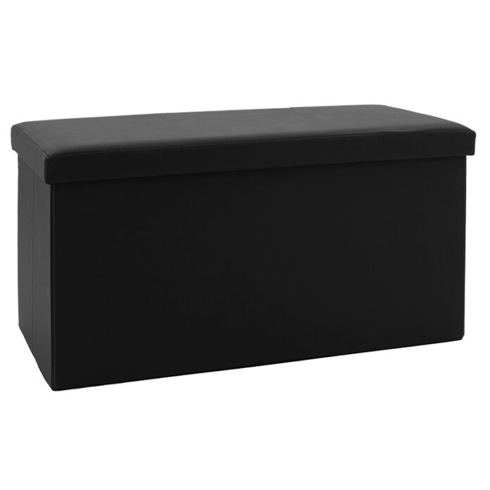 Bancuta hol cufar cu spatiu de depozitare Cooperation piele ecologica negru 76x38x38cm Bancuta hol cufar cu spatiu de depozitare Cooperation piele ecologica negru 76x38x38cm