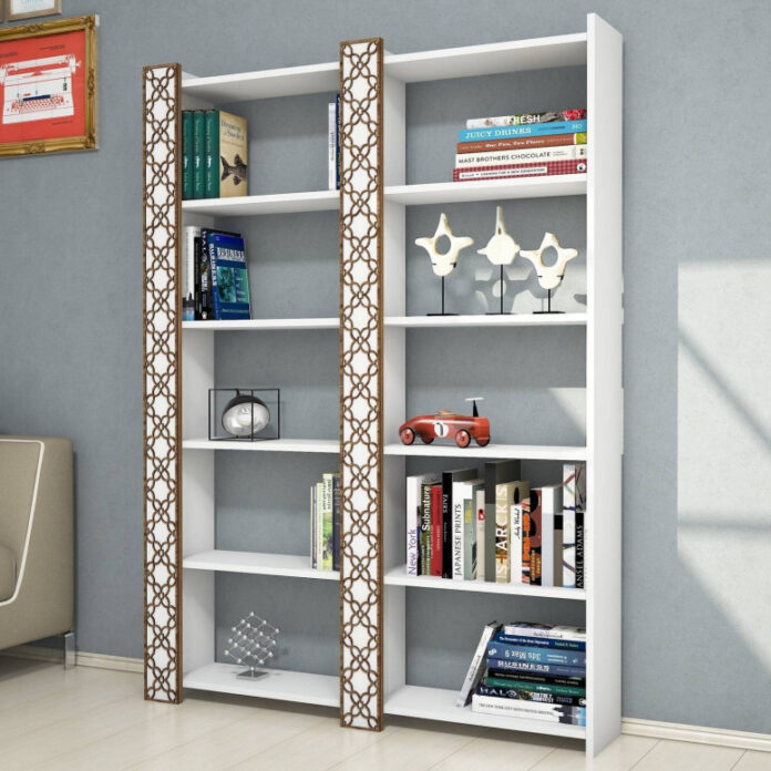 Biblioteca Model City, Alb/Nuc, 124.6x170x24.2 cm Biblioteca Model City, Alb/Nuc, 124.6x170x24.2 cm