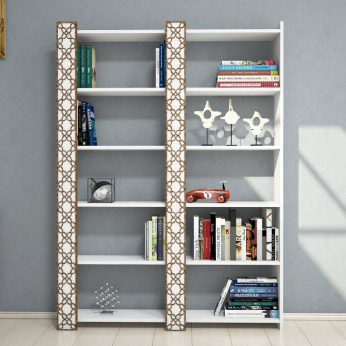 Biblioteca Model City, Alb/Nuc, 124.6x170x24.2 cm Biblioteca Model City, Alb/Nuc, 124.6x170x24.2 cm