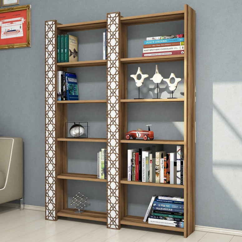 Biblioteca Model City, Nuc/Alb, 124.6x170x24.2 cm Biblioteca Model City, Nuc/Alb, 124.6x170x24.2 cm