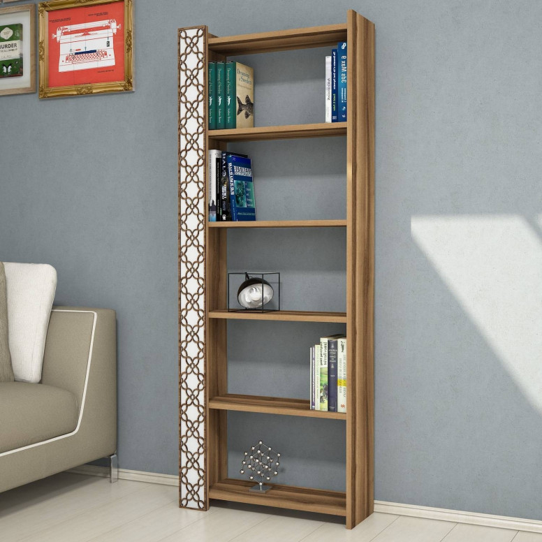 Biblioteca Model City V3, Nuc/Alb, 64.6x170x24.2 cm Biblioteca Model City V3, Nuc/Alb, 64.6x170x24.2 cm