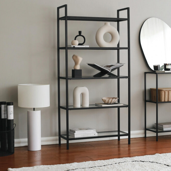 Biblioteca Model K100, Negru, 80x30x165 cm Biblioteca Model K100, Negru, 80x30x165 cm