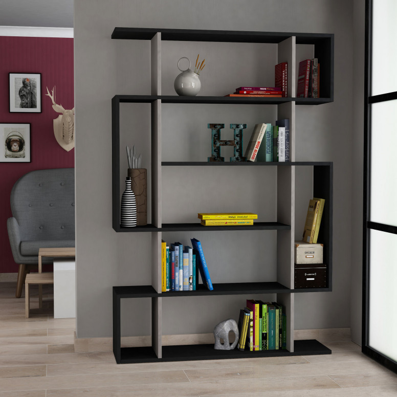 Biblioteca Model Mito, Antracit/Mocha deschis, 110x161x25.5 cm Biblioteca Model Mito, Antracit/Mocha deschis, 110x161x25.5 cm