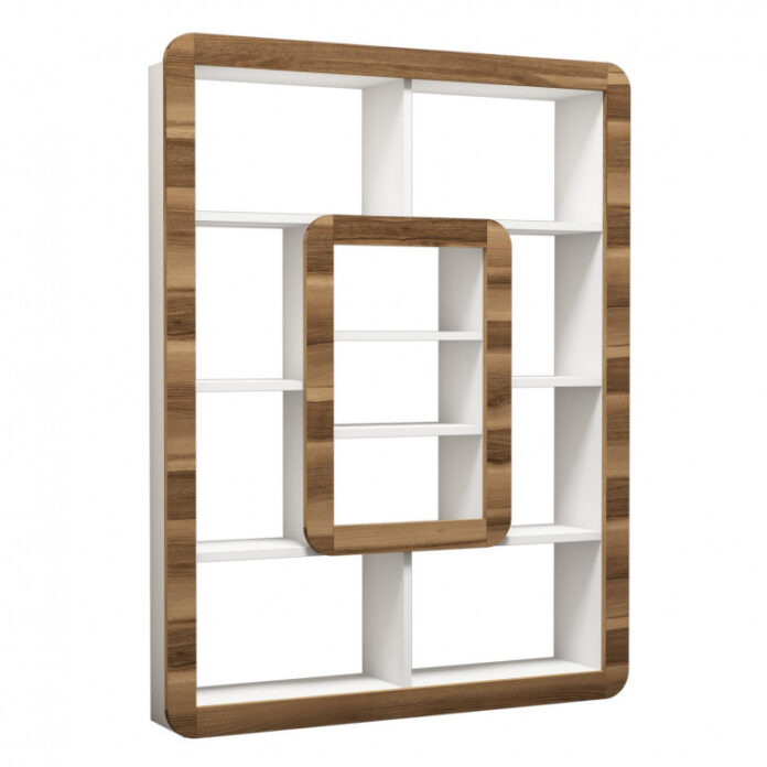 Biblioteca Model Orkide, Alb/Nuc, 108.4x140x21.8 cm Biblioteca Model Orkide, Alb/Nuc, 108.4x140x21.8 cm