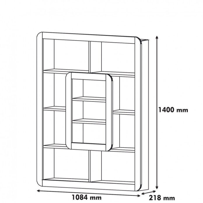 Biblioteca Model Orkide, Alb/Nuc, 108.4x140x21.8 cm Biblioteca Model Orkide, Alb/Nuc, 108.4x140x21.8 cm
