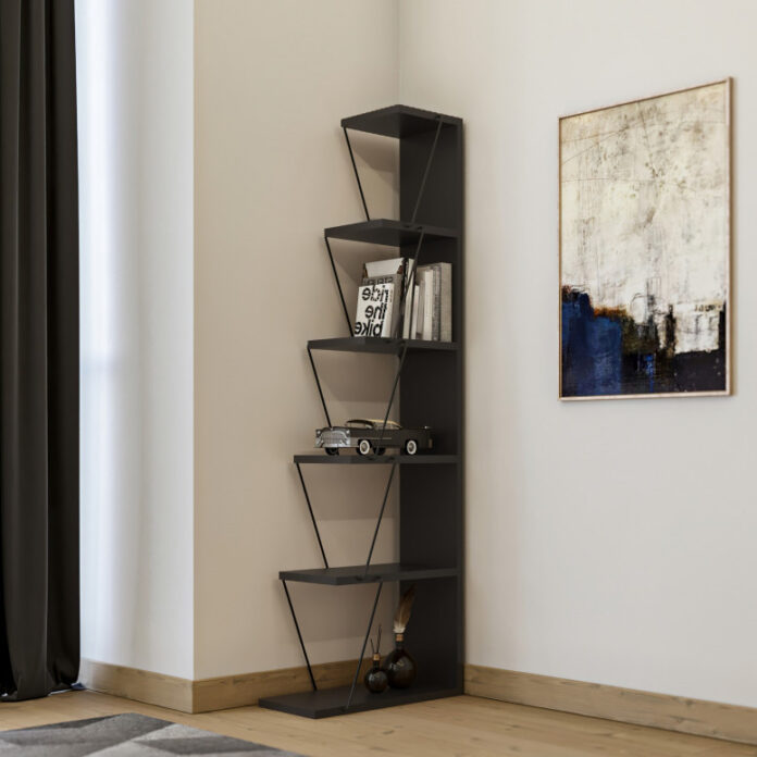 Biblioteca Model Tlos, Antracit, 50x150x22 cm Biblioteca Model Tlos, Antracit, 50x150x22 cm