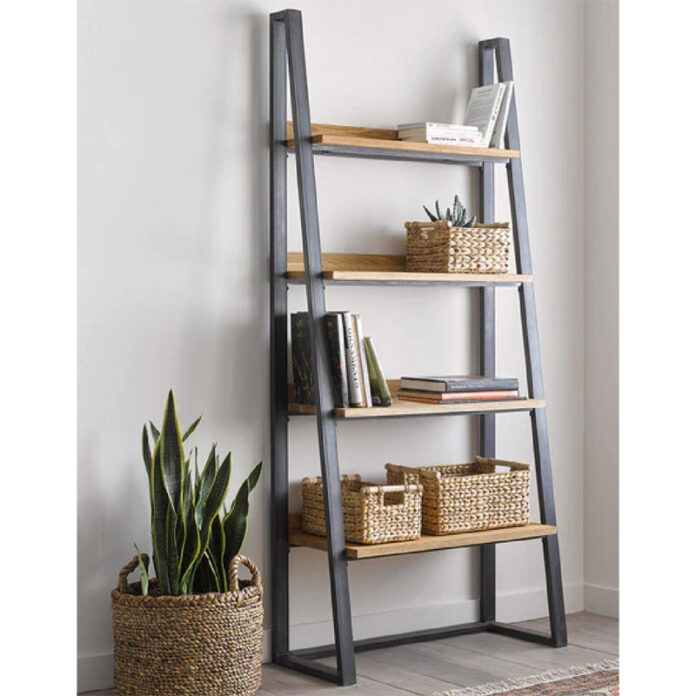 Biblioteca Pako World, Model Ryder, 75x36x185 cm, Negru/Nuc Biblioteca Pako World, Model Ryder, 75x36x185 cm, Negru/Nuc