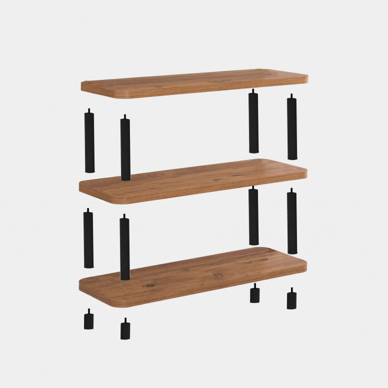 Biblioteca Salvador, Model Step, Negru/Natur Biblioteca Salvador, Model Step, Negru/Natur