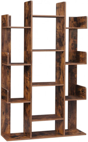 Biblioteca Vasagle, Model Jacob, 86x25x140 cm, Maro Rustic Biblioteca Vasagle, Model Jacob, 86x25x140 cm, Maro Rustic