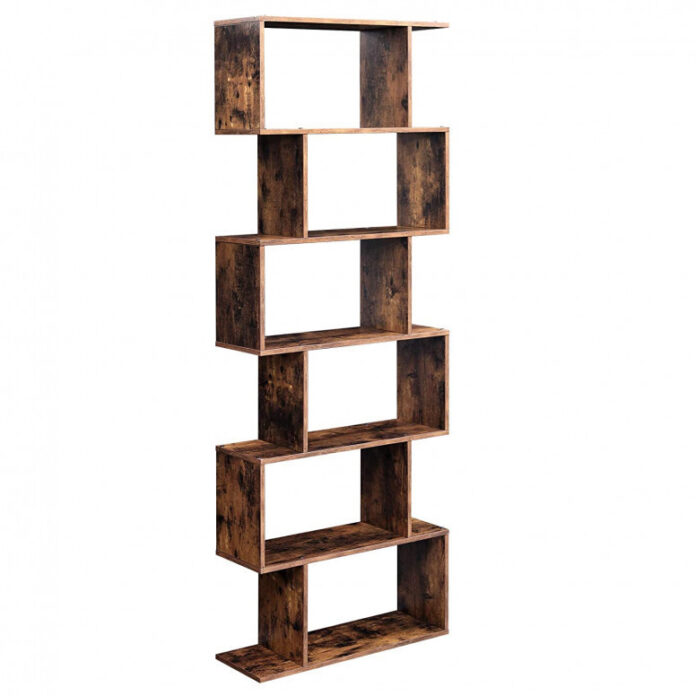 Biblioteca Vasagle, Model Reese, 70x24x190,5 cm, Maro Rustic Biblioteca Vasagle, Model Reese, 70x24x190,5 cm, Maro Rustic