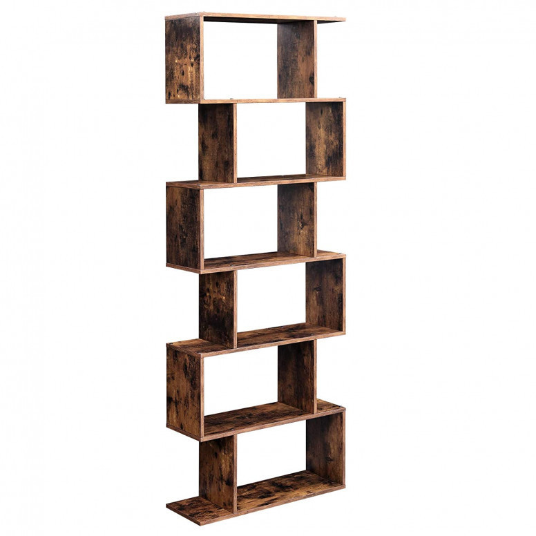 Biblioteca Vasagle, Model Reese, 70x24x190,5 cm, Maro Rustic Biblioteca Vasagle, Model Reese, 70x24x190,5 cm, Maro Rustic