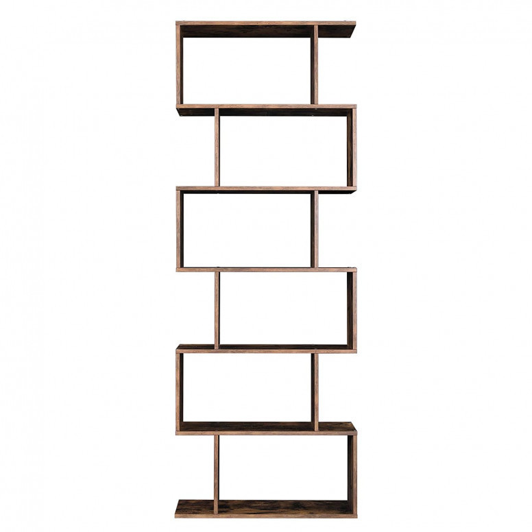 Biblioteca Vasagle, Model Reese, 70x24x190,5 cm, Maro Rustic Biblioteca Vasagle, Model Reese, 70x24x190,5 cm, Maro Rustic