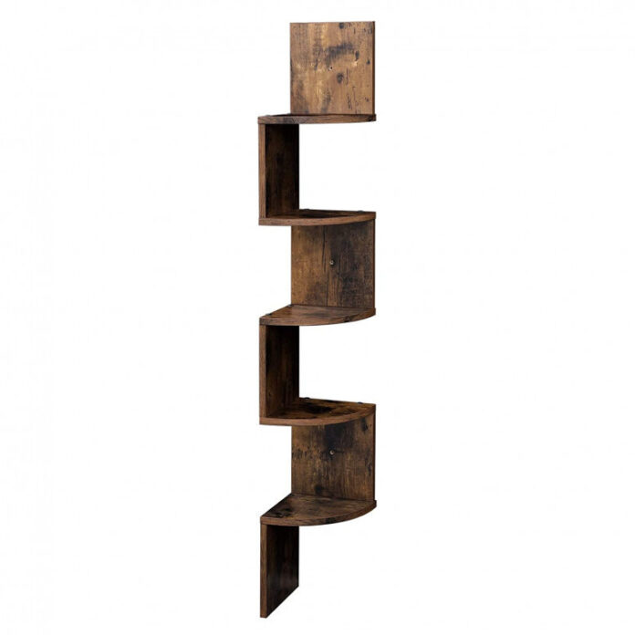 Biblioteca Vasagle, Model Shelby, 20x20x127,5 cm, Maro Rustic