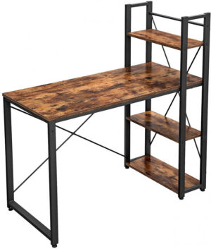 Birou cu Biblioteca Vasagle, model Rebecca, 120x60x119.3 cm, Maro Rustic/Negru Birou cu Biblioteca Vasagle, model Rebecca, 120x60x119.3 cm, Maro Rustic/Negru
