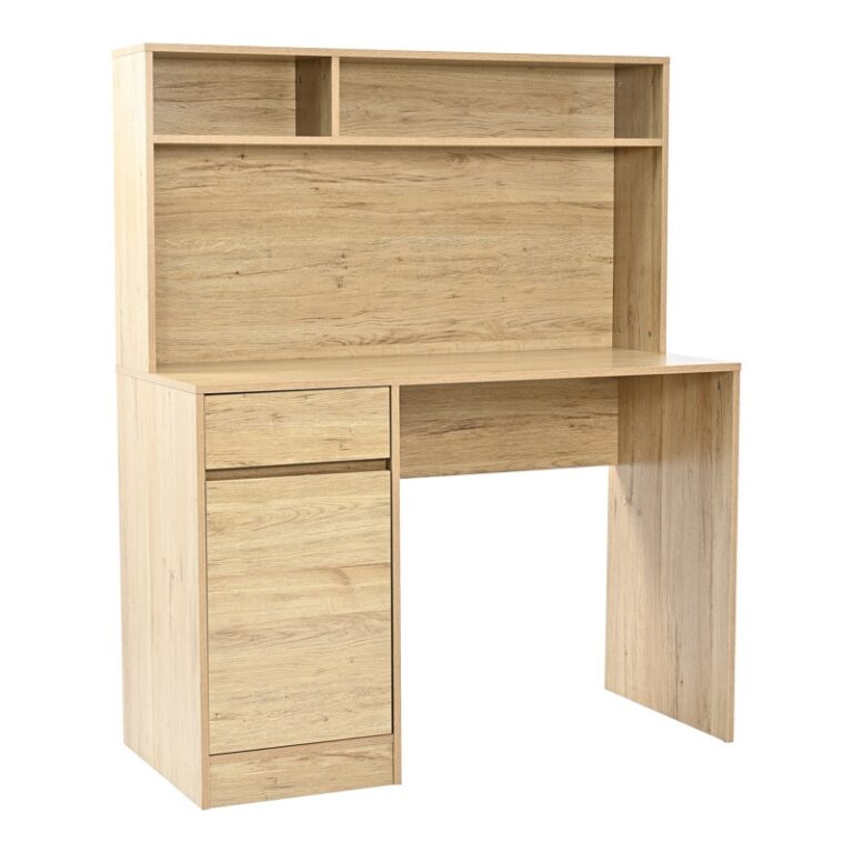 Birou cu rafturi Model Secreta, Alb, 110x50x135 cm