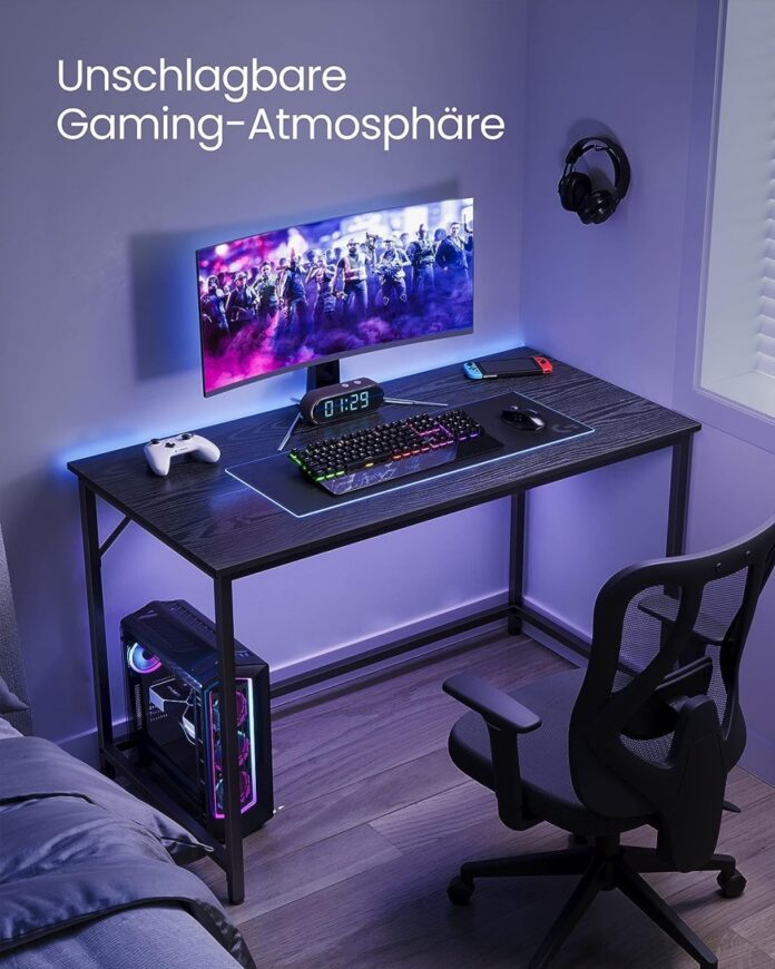 Birou Gaming Vasagle, model Miriam, 120x60X75 cm, Negru Birou Gaming Vasagle, model Miriam, 120x60X75 cm, Negru