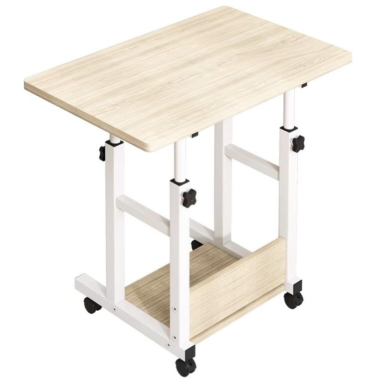Birou mobil Model Stolu, Alb/Natur, 60x40x68 cm