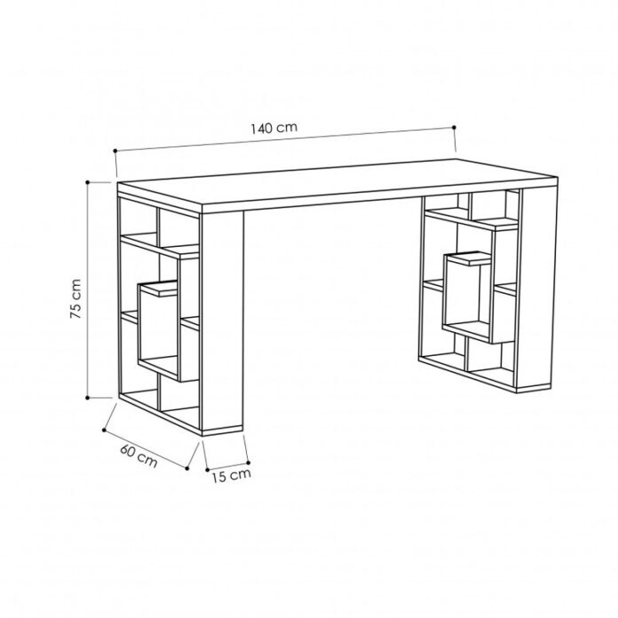 Birou Salvador, model Maze, 140x75x60 cm, Alb/Stejar Birou Salvador, model Maze, 140x75x60 cm, Alb/Stejar