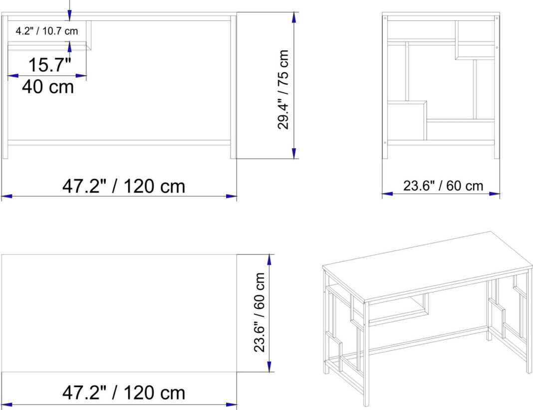 Birou Victory Auriu 120x75x60 cm Birou Victory Auriu 120x75x60 cm
