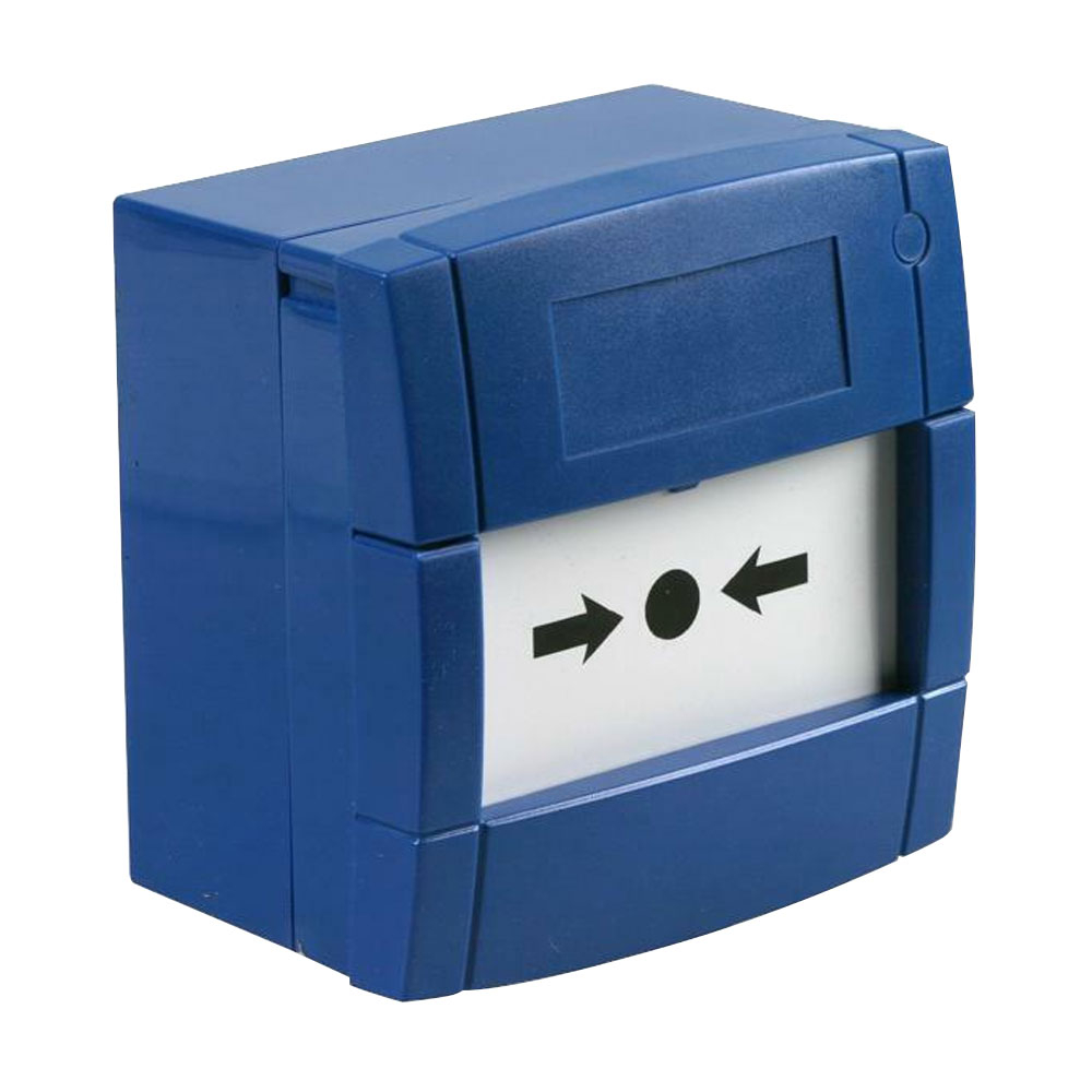 Buton de incendiu cu geam KAC MCP3A-B000SG-STCK-12, NO/NC, aparent, albastru Buton de incendiu cu geam KAC MCP3A-B000SG-STCK-12, NO/NC, aparent, albastru