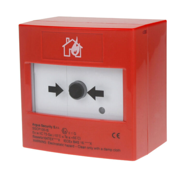 Buton de incendiu wireless Argus SGP100-IS, ATEX/IECEx, 868 MHz, RF 150 m Buton de incendiu wireless Argus SGP100-IS, ATEX/IECEx, 868 MHz, RF 150 m