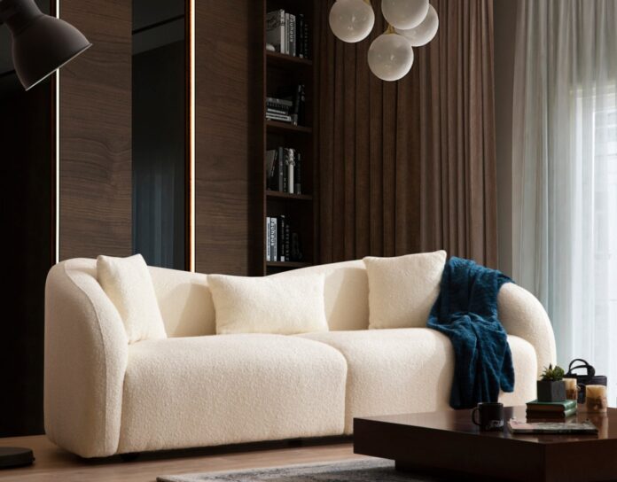 Canapea 3 locuri Venedik Crem 236x76x91 cm