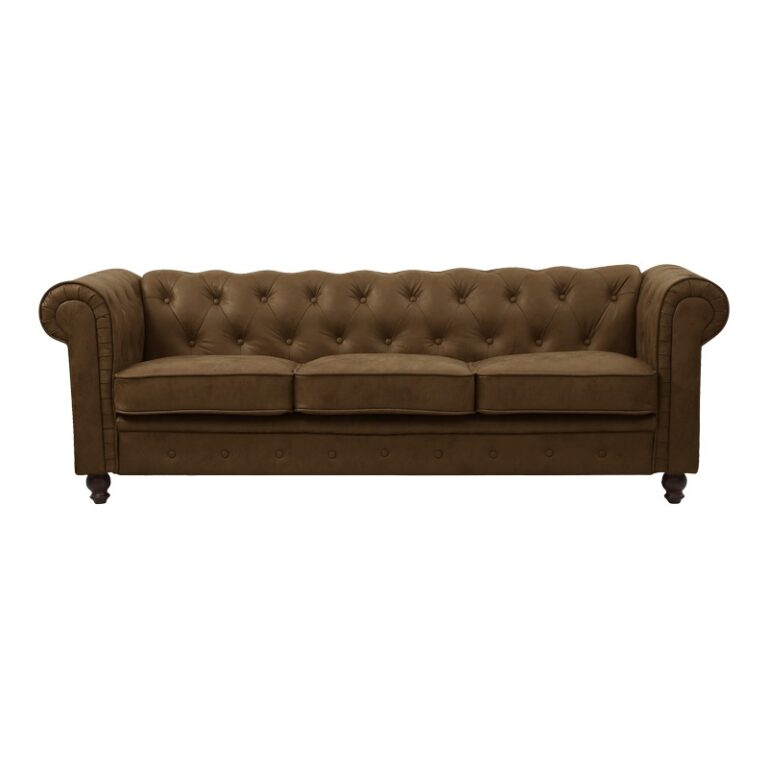 Canapea Chesterfield, maro antichizat, 3 locuri, 203x84x67 cm