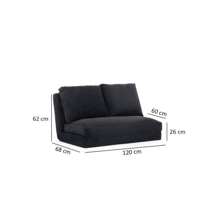 Canapea Extensibila, 2 Locuri Taida Black Canapea Extensibila, 2 Locuri Taida Black