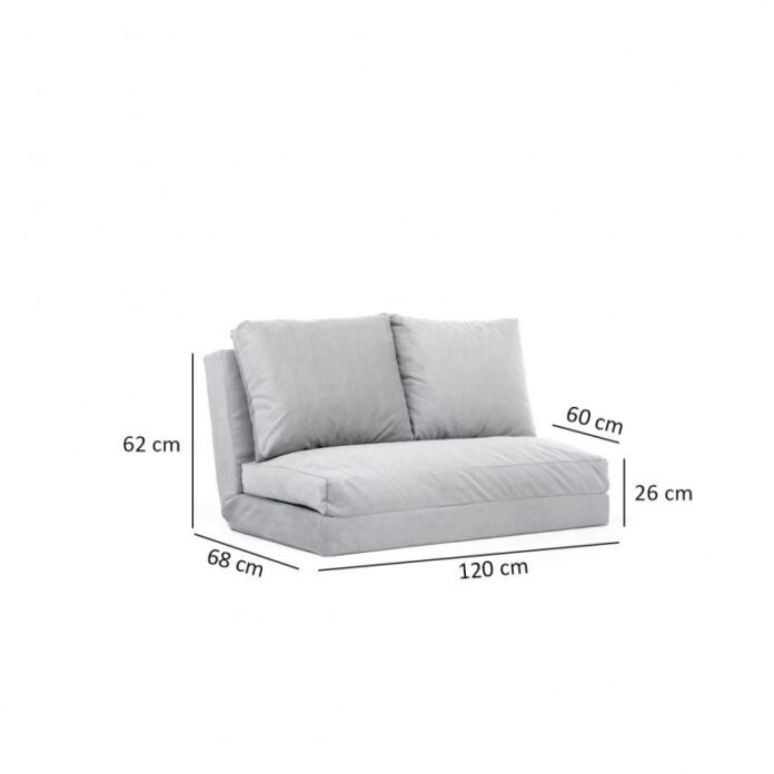Canapea Extensibila, 2 Locuri Taida Gri Canapea Extensibila, 2 Locuri Taida Gri