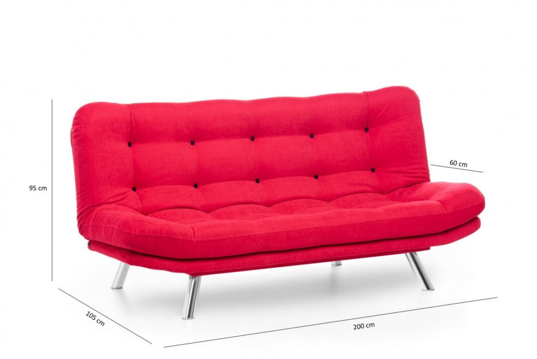 Canapea Extensibila, 3 Locuri Misa Sofabed Rosu Canapea Extensibila, 3 Locuri Misa Sofabed Rosu
