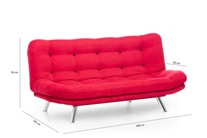 Canapea Extensibila, 3 Locuri Misa Sofabed Rosu Canapea Extensibila, 3 Locuri Misa Sofabed Rosu