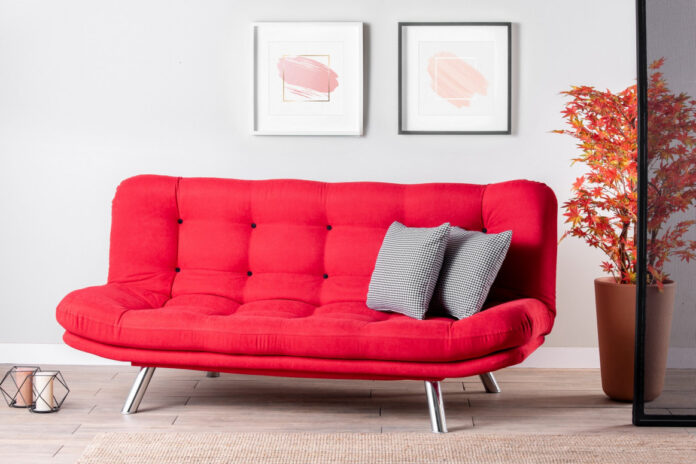 Canapea Extensibila, 3 Locuri Misa Sofabed Rosu Canapea Extensibila, 3 Locuri Misa Sofabed Rosu