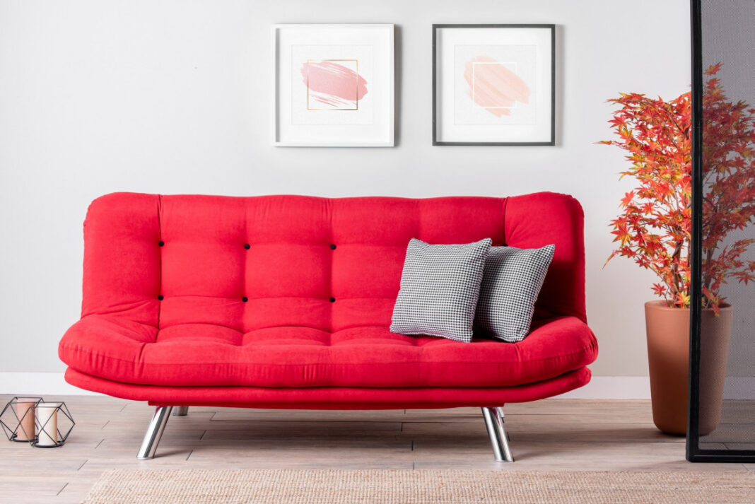 Canapea Extensibila, 3 Locuri Misa Sofabed Rosu Canapea Extensibila, 3 Locuri Misa Sofabed Rosu