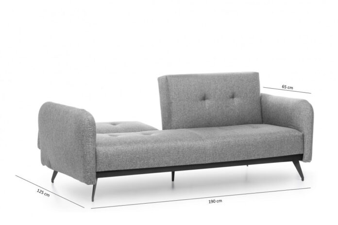 Canapea Extensibila, 3 Locuri Ron Sofabed Gri Canapea Extensibila, 3 Locuri Ron Sofabed Gri