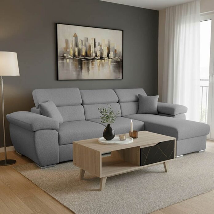 Coltar Comy Gri 286x160x75-90 cm Coltar Comy Gri 286x160x75-90 cm
