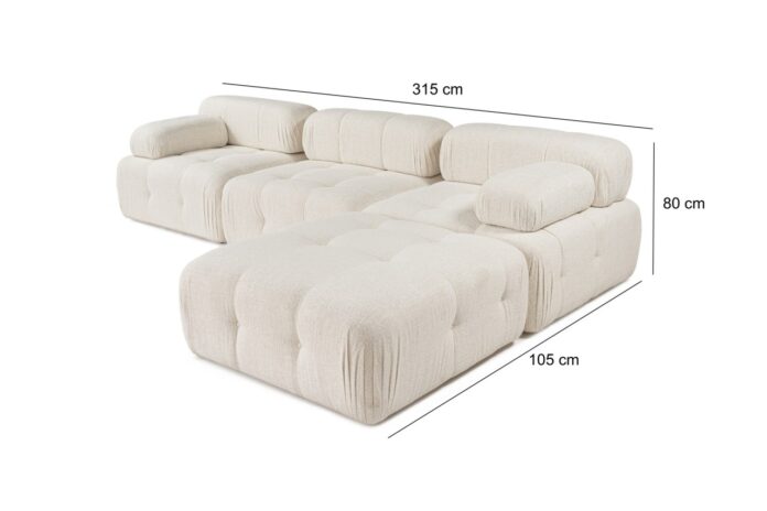 Colțar Doblo Crem 315x210x80 cm Colțar Doblo Crem 315x210x80 cm