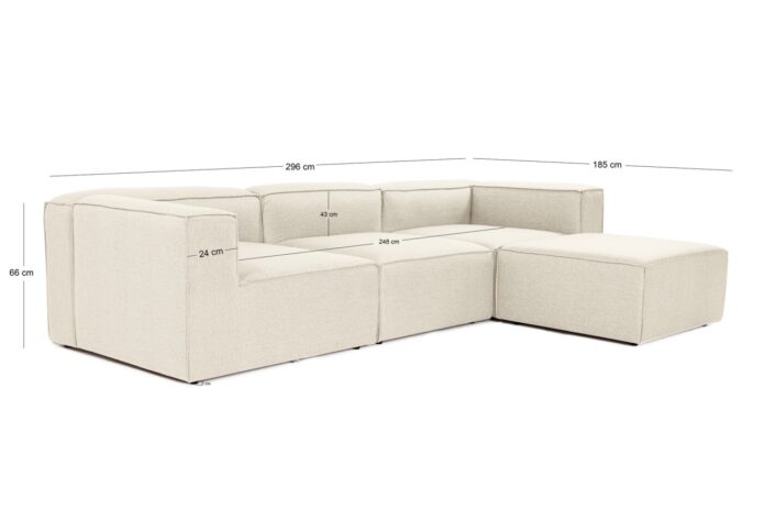 Colțar dreapta Fora Ecru 296x185x66 cm Colțar dreapta Fora Ecru 296x185x66 cm
